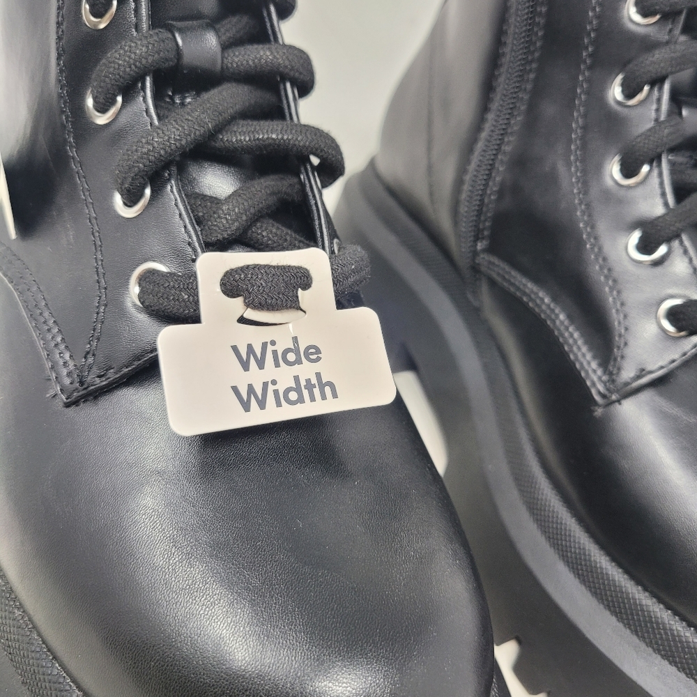 Black Platform Combat Boots 8Wide - Picture 10 of 11